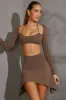 Long Sleeve Cut Out Mini Dress in Taupe sold by Oh Polly