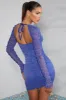 Embellished Long Sleeve Mini Dress in Cobalt Blue sold by Oh Polly