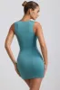 Slinky Jersey Cut-Out Ruffle-Trim Mini Dress in Sea Green sold by Oh Polly