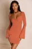 Flare Sleeve Mini Dress in Rust sold by Oh Polly
