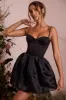 Tulle Skirt Corset Mini Dress in Black sold by Oh Polly