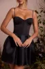 Tulle Skirt Corset Mini Dress in Black sold by Oh Polly