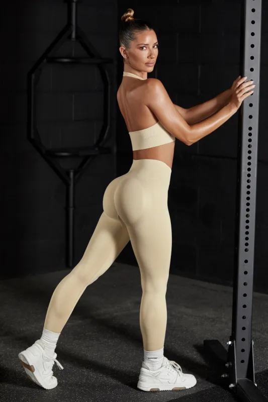 High Waist Seamless Leggings in Beige sold by Oh Polly