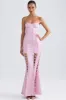Lace-Up Corset Gown in Light Pink sold by Oh Polly