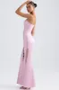 Lace-Up Corset Gown in Light Pink sold by Oh Polly