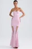 Lace-Up Corset Gown in Light Pink sold by Oh Polly