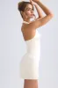 Halterneck Structured Tulip Mini Dress in Ivory sold by Oh Polly