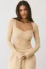 Modal Rib Long Sleeve Crop Top in Cashmere sold by Oh Polly