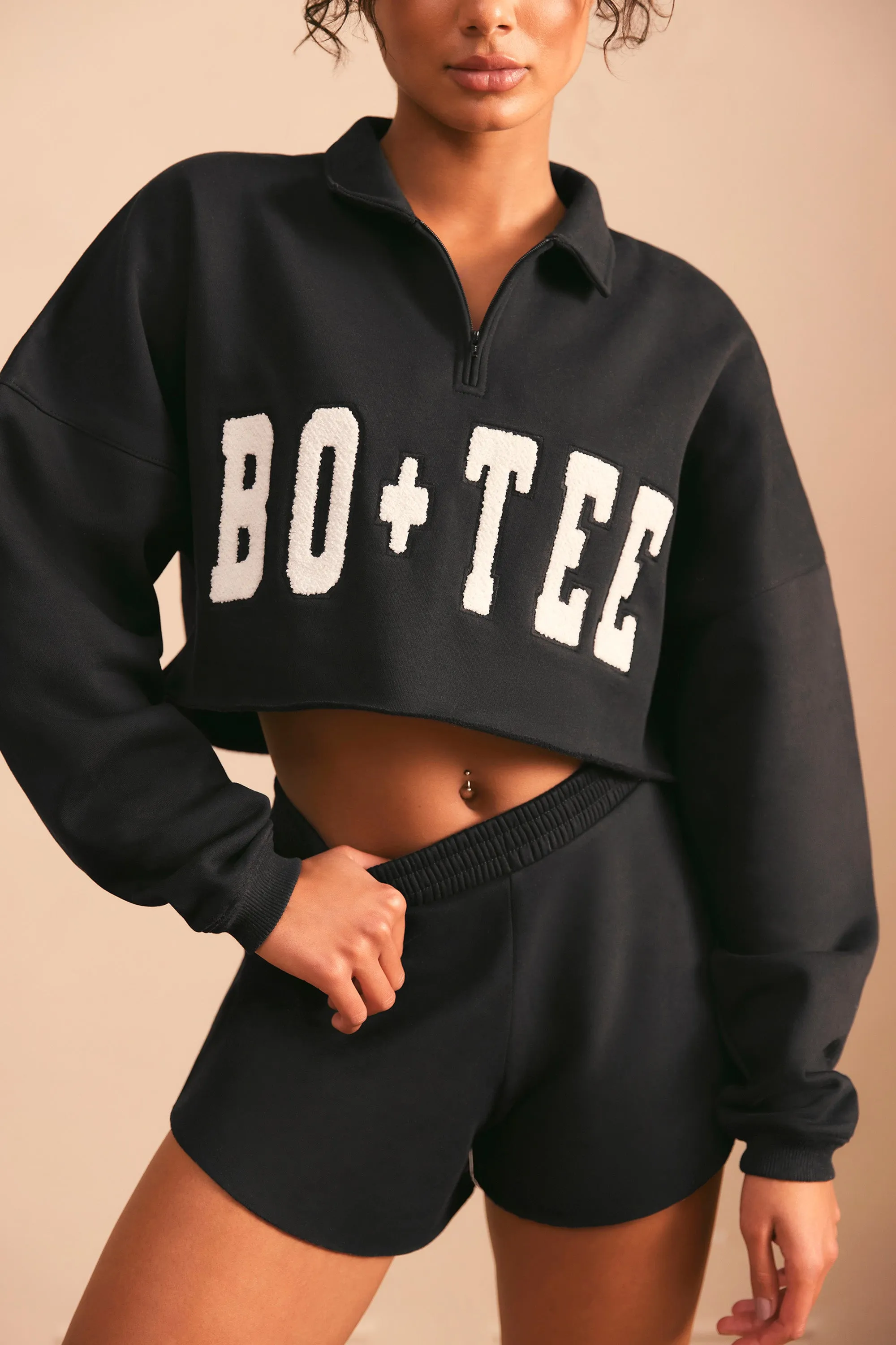 Half Zip Sweater in Black sold by Oh Polly