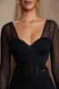 Long Sleeve Layered Corset Mini Dress in Black sold by Oh Polly