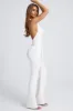 Hardware Detail Plunge Halterneck Jumpsuit in White sold by Oh Polly