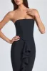 Bandeau Ruffle-Trim Corset Gown in Black sold by Oh Polly