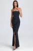 Bandeau Ruffle-Trim Corset Gown in Black sold by Oh Polly