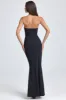 Bandeau Ruffle-Trim Corset Gown in Black sold by Oh Polly