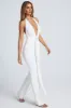 Hardware Detail Plunge Halterneck Jumpsuit in White sold by Oh Polly