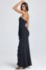 Bandeau Ruffle-Trim Corset Gown in Black sold by Oh Polly