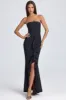 Bandeau Ruffle-Trim Corset Gown in Black sold by Oh Polly