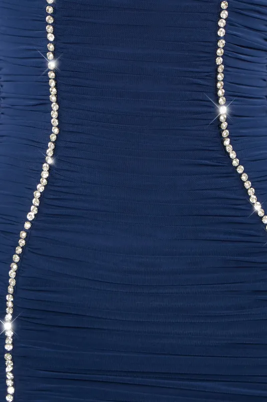 Rise and Shine Embellished Bodycon Mini Dress in Blue sold by Oh Polly