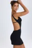 Cut-Out A-Line Mini Dress in Black sold by Oh Polly