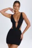 Cut-Out A-Line Mini Dress in Black sold by Oh Polly