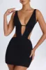 Cut-Out A-Line Mini Dress in Black sold by Oh Polly