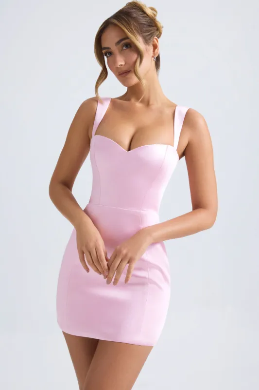 Sweetheart-Neck A-Line Mini Dress in Light Pink sold by Oh Polly
