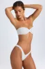 Ruched Cheeky Bikini Bottoms in White sold by Oh Polly