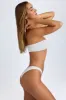 Ruched Cheeky Bikini Bottoms in White sold by Oh Polly
