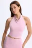 Cowl-Neck Open-Back Top in Blush Pink sold by Oh Polly