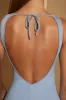 Ribbed Cut Out Back Jumpsuit in Light Blue sold by Oh Polly
