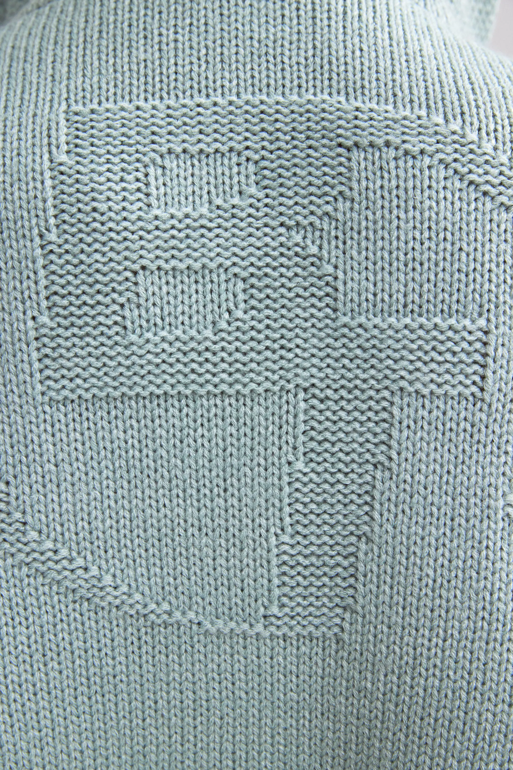 Chunky Knit Zip-Up Cropped Hoodie in Dusty Teal sold by Oh Polly product image thumbnail 4