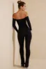 Petite Off The Shoulder Jumpsuit in Black sold by Oh Polly