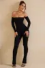 Petite Off The Shoulder Jumpsuit in Black sold by Oh Polly