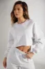 Cropped Oversized Sweatshirt in Heather Grey sold by Oh Polly