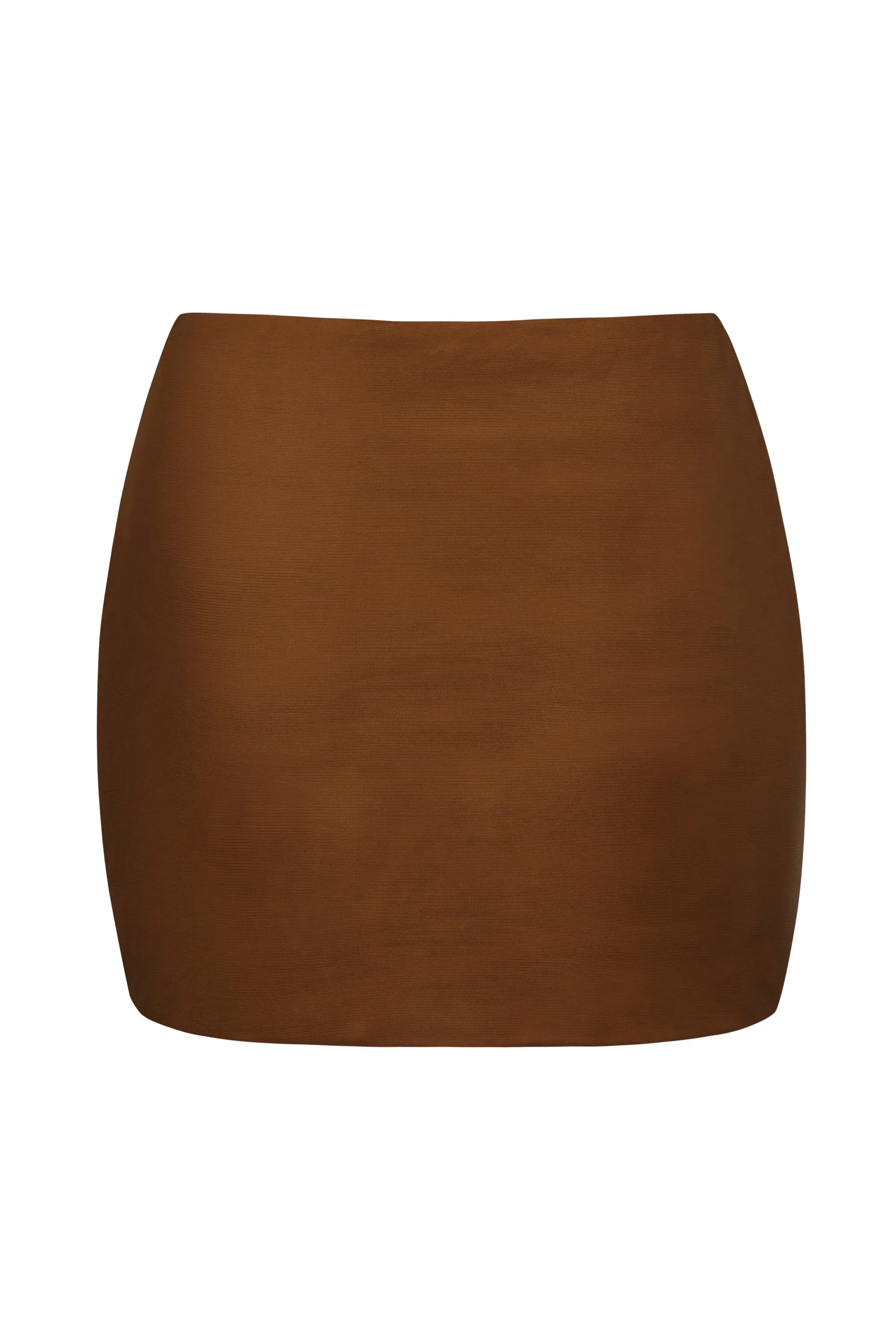 Soft Mesh Low-Rise Micro Mini Slip Skirt in Chestnut sold by Oh Polly product image thumbnail 2