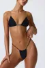 Ruched Thong Bikini Bottoms in Black sold by Oh Polly