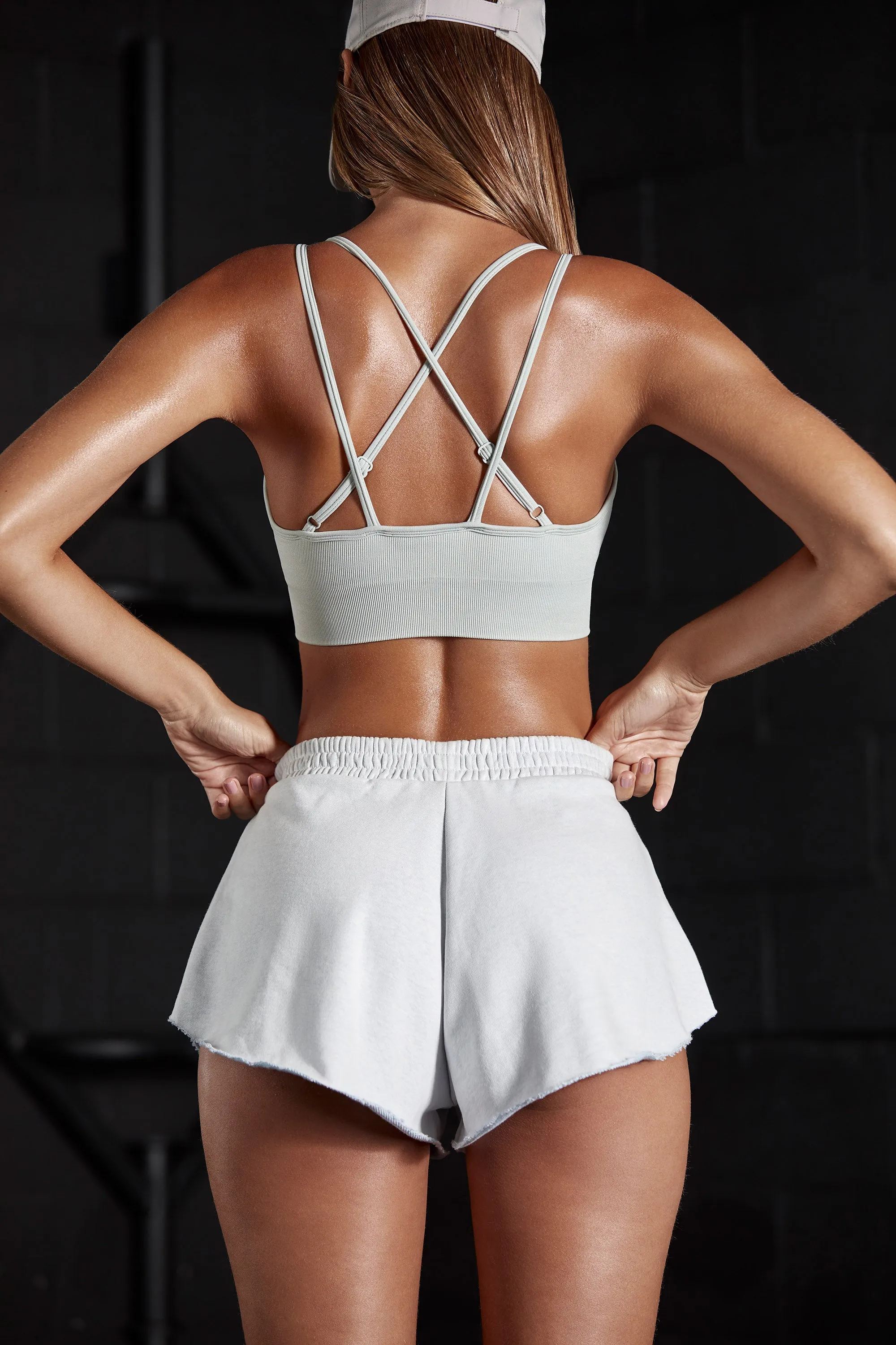 Seamless Strappy Sports Bra in Grey sold by Oh Polly