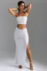 Embellished V-Waist Maxi Skirt in White sold by Oh Polly