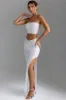 Embellished V-Waist Maxi Skirt in White sold by Oh Polly