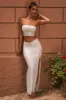 Embellished V-Waist Maxi Skirt in White sold by Oh Polly
