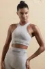 Seamless Racerback Crop Top in Silver sold by Oh Polly