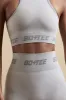 Seamless Racerback Crop Top in Silver sold by Oh Polly