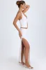Ruched Maxi Skirt in White sold by Oh Polly