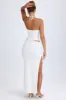 Ruched Maxi Skirt in White sold by Oh Polly