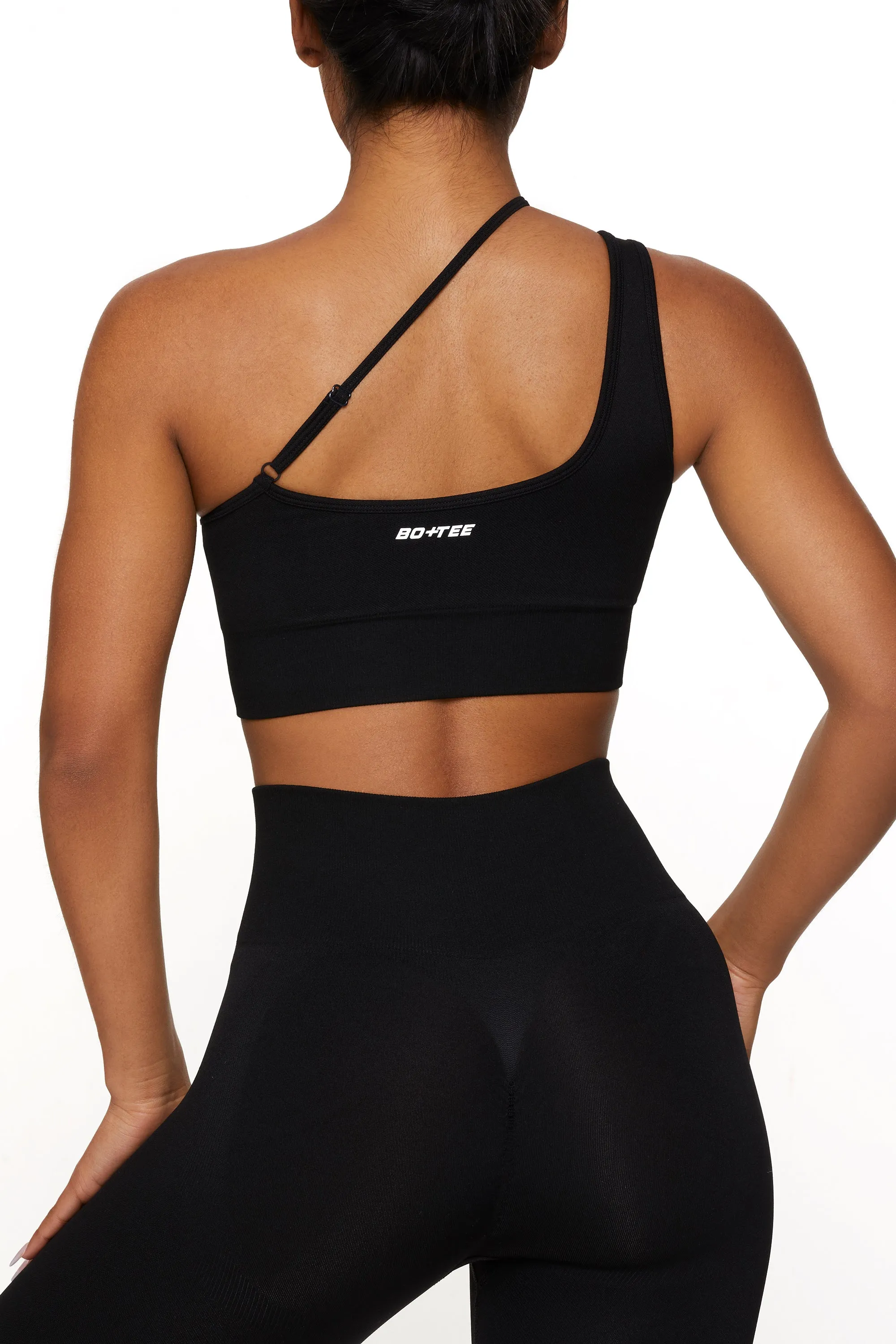 Asymmetric Seamless Crop Top in Black sold by Oh Polly product image thumbnail 2