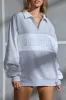 Oversized Half Zip Panel Sweatshirt in Marled Grey sold by Oh Polly