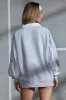 Oversized Half Zip Panel Sweatshirt in Marled Grey sold by Oh Polly