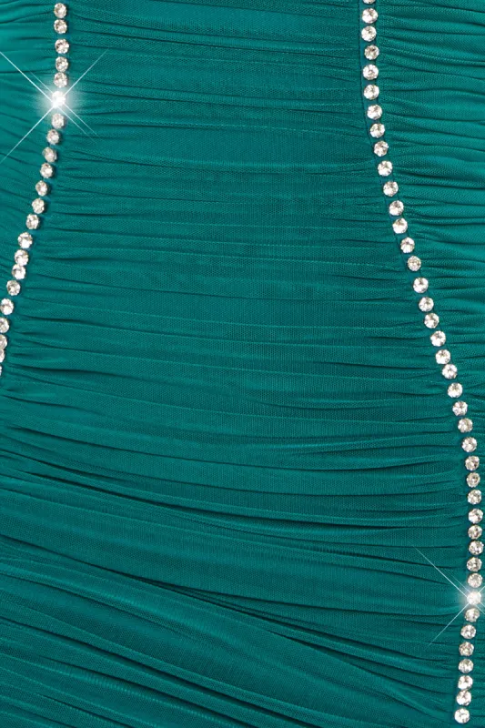 Rise and Shine Embellished Bodycon Mini Dress in Green sold by Oh Polly