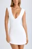 Modal Ruched A-Line Mini Dress in White sold by Oh Polly