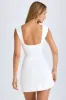 Modal Ruched A-Line Mini Dress in White sold by Oh Polly